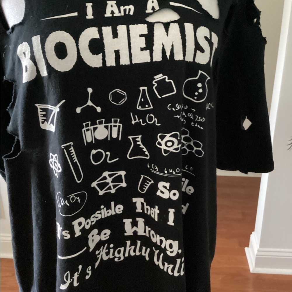 Black Graphic Distressed Recycled Tee Shirt - Picture 2 of 8